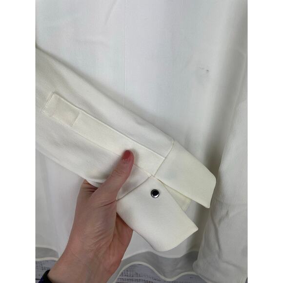 Hugo Boss White Biducla Long Sleeve Top NEW FLAWED size US 4 Career Flowy Office - Picture 8 of 13